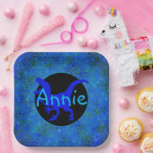 Personalisiert Blue Dinosaurier Pappteller (Party)