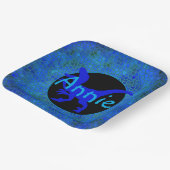 Personalisiert Blue Dinosaurier Pappteller (Gewinkelt)