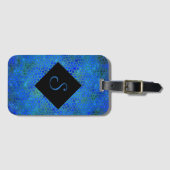 Personalisiert Blue Dinosaurier versteckt Gepäckanhänger (Vorderseite (Horizontal))