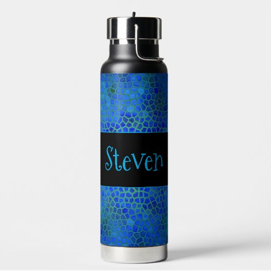 Personalisiert Blue Dinosaurier versteckt Trinkflasche (Links)