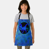 Personalisiert Blue Dinosaurier versteckte Kinder Schürze (Insitu)