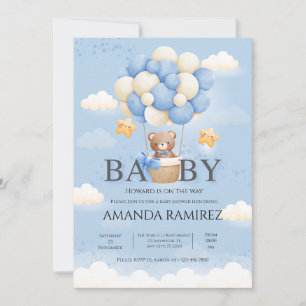 Personalisiert Blue Elephant Baby Dusche Einladung