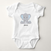 Personalisiert Blue Elephant Baby Strampler (Vorderseite)