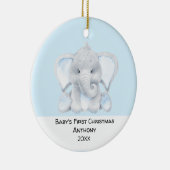 Personalisiert Blue Elephant Babys Erstes Weihnach Keramik Ornament (Rechts)