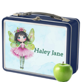 Personalisiert Blue Fairy Kids Metal Lunch Box