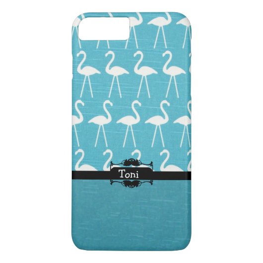 Personalisiert Blue Flamingo Phone Case (Rückseite)