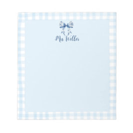 Personalisiert Blue Floral Coquette Elegante Bucht Notizblock