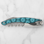 Personalisiert Blue Floral Corkschraube Kellnermesser (Rückseite)