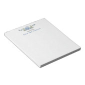 Personalisiert Blue Floral Custom Stationery Notizblock (angewinkelt)