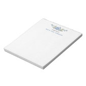 Personalisiert Blue Floral Custom Stationery Notizblock (Rotiert)