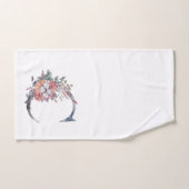 Personalisiert Blue Floral Monogram C Badhandtuch Set (Handtuch)