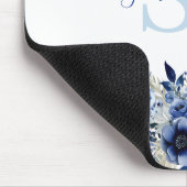 Personalisiert Blue Floral Mousepad (Ecke)