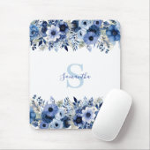 Personalisiert Blue Floral Mousepad (Mit Mouse)
