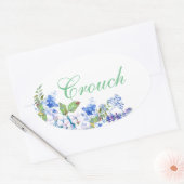 Personalisiert Blue Floral Sticker (Umschlag)