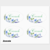 Personalisiert Blue Floral Sticker (Blatt)