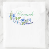 Personalisiert Blue Floral Sticker (Tasche)