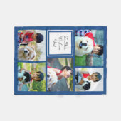 Personalisiert Blue Foto Collage Blanket Fleecedecke (Vorderseite (Horizontal))