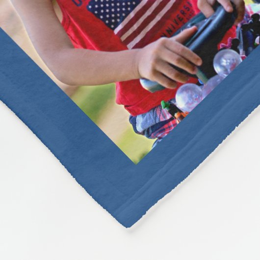Personalisiert Blue Foto Collage Blanket Fleecedecke (Ecke)