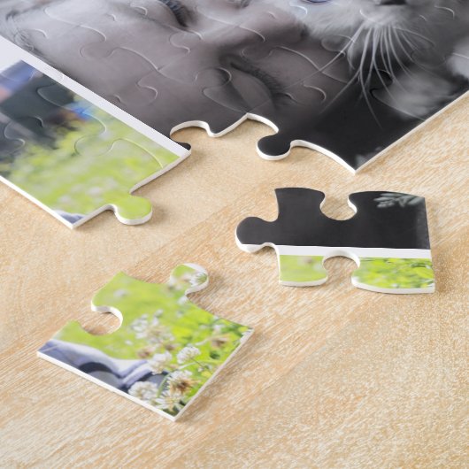 Personalisiert Blue Foto Collage Family Puzzle (Seite)
