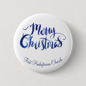 Personalisiert Blue Frohe Weihnachts-Buttone Button (Vorderseite)