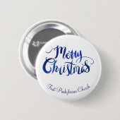 Personalisiert Blue Frohe Weihnachts-Buttone Button (Vorne & Hinten)