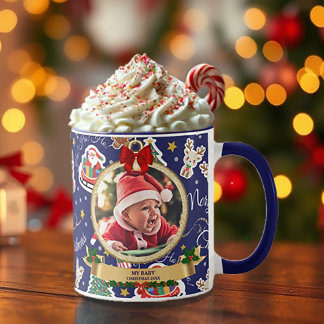 Personalisiert Blue Frory Weihnachten HO!HO!HO! Mu Tasse