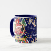 Personalisiert Blue Frory Weihnachten HO!HO!HO! Mu Tasse (Vorderseite Links)