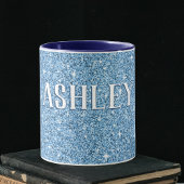 Personalisiert Blue Funkelnd Glitzer mit Name Coff Tasse