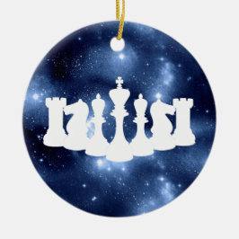 Personalisiert Blue Galaxy Schach Weihnachten Keramik Ornament