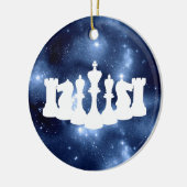 Personalisiert Blue Galaxy Schach Weihnachten Keramik Ornament (Links)