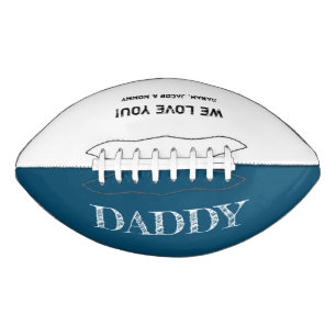 Personalisiert Blue geätzter Daddy-Textvatertag Football