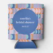 Personalisiert Blue Geometric Brautparty Gevor Dosenkühler (Vorderseite)