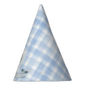 Personalisiert Blue Gingham Laurel Wappen Partyhütchen (Rechts)