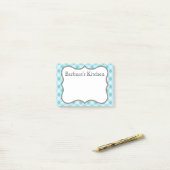 Personalisiert Blue Gingham Post - Anmerkungen Post-it Klebezettel (Auf Schreibtisch)