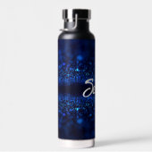 Personalisiert Blue Glitzer auf schwarz Trinkflasche (Rechts)