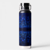 Personalisiert Blue Glitzer auf schwarz Trinkflasche (Rückseite)