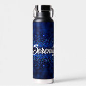 Personalisiert Blue Glitzer auf schwarz Trinkflasche (Vorne)