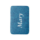 Personalisiert Blue Glitzer Bath Mat Badematte (Vorderseite Vertikal)