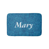 Personalisiert Blue Glitzer Bath Mat Badematte (Vorderseite)