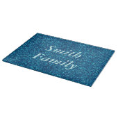 Personalisiert Blue Glitzer Cutting Board Schneidebrett (Ecke)