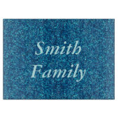 Personalisiert Blue Glitzer Cutting Board Schneidebrett (Vorderseite)