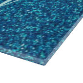 Personalisiert Blue Glitzer Cutting Board Schneidebrett (Ecke)