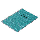 Personalisiert Blue-Glitzer-Notebook Notizblock (Linke Seite)