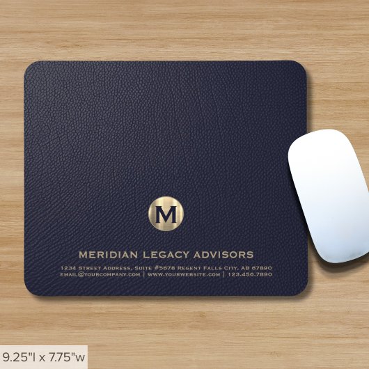 Personalisiert Blue Gold Business Monogram Mousepad