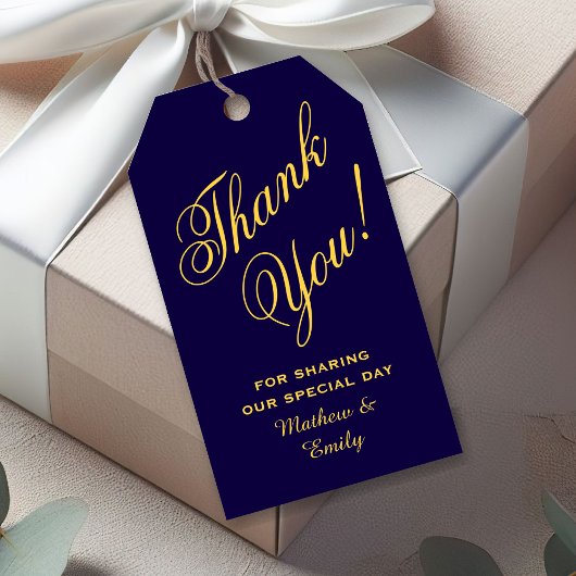 Personalisiert Blue Gold Vielen Dank Gastgeschenk  Geschenkanhänger