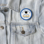 Personalisiert Blue Graduate 2023 Graduation Party Button (Beispiel)