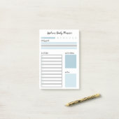 Personalisiert Blue Gray Daily Planer Post-it Klebezettel (Auf Schreibtisch)