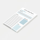 Personalisiert Blue Gray Daily Planer Post-it Klebezettel (angewinkelt)
