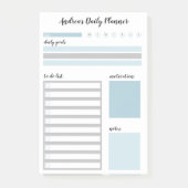 Personalisiert Blue Gray Daily Planer Post-it Klebezettel (Vorderseite)