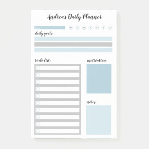 Personalisiert Blue Gray Daily Planer Post-it Klebezettel